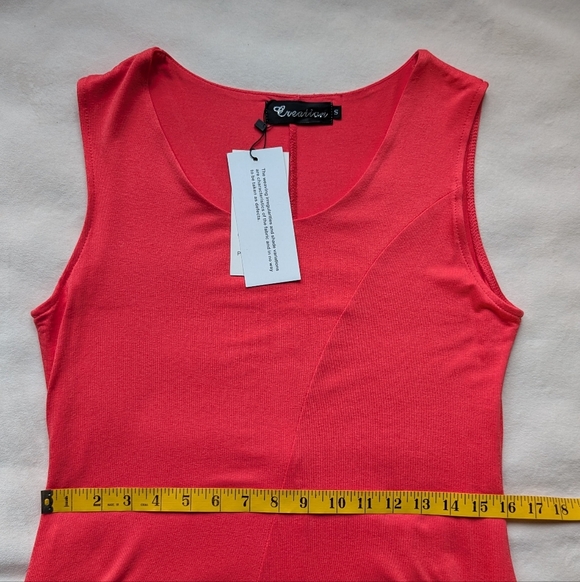 Creation Coral Sleeveless Layered Midi Dress Feminine Minimalist Size S - Picture 9 of 11